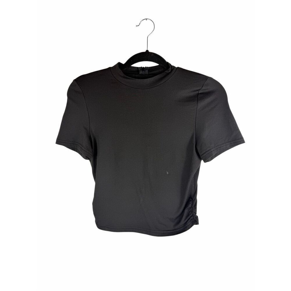 Amazon Black Crop Mock Neck Top- size M